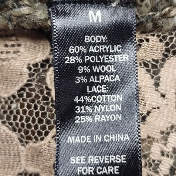 BKE BUCKLE Womens Taupe Brown BOHO Sweater Cardigan Short Sleeve Open Front Sz M - Picture 8 of 8